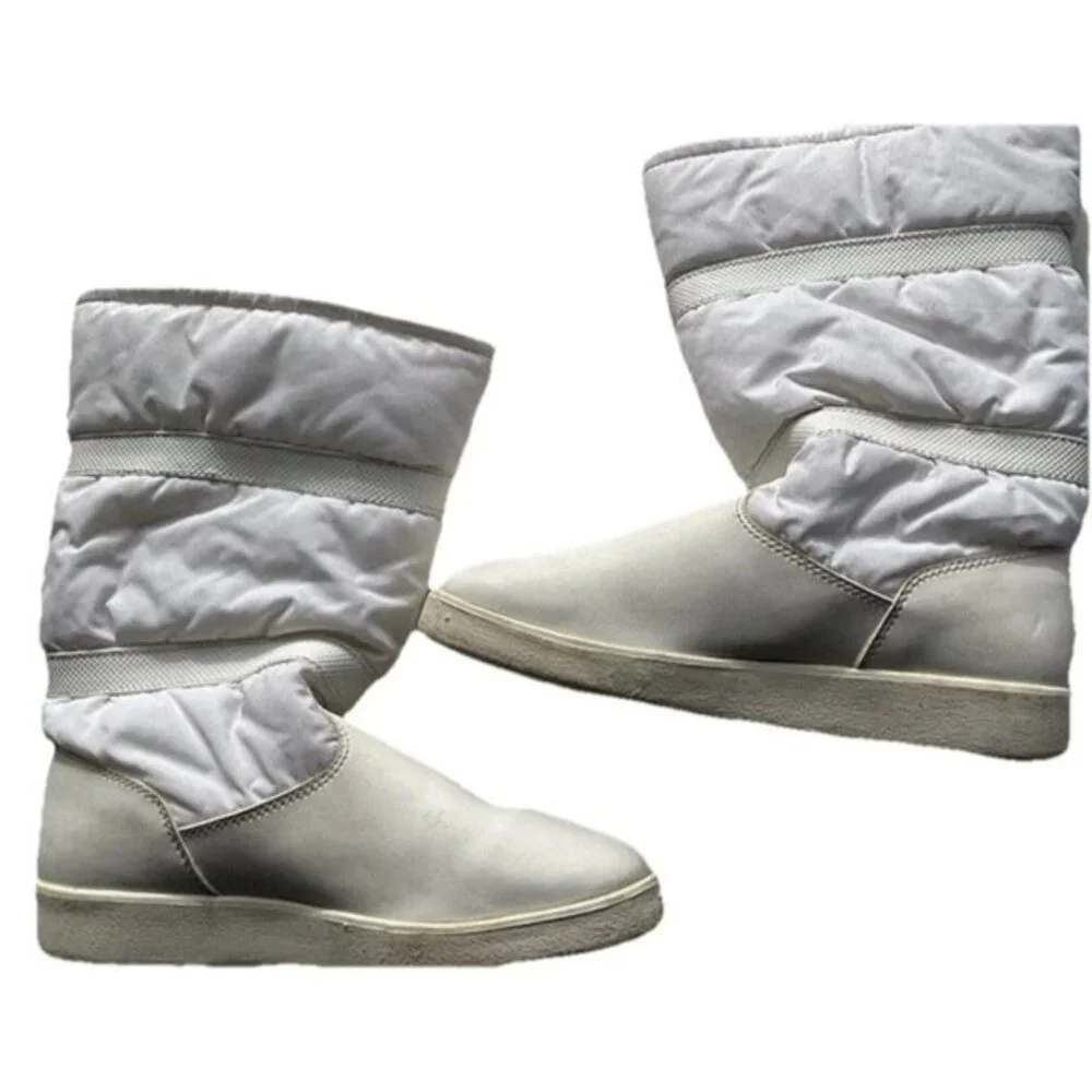 TECNICA Skandia White Fur Ski Boots Made Italy Women’s Size 6.5/ 37 EU
